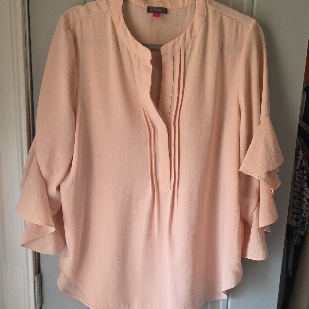 Vince Camuto Light Pink Ruffle Sleeve Blouse